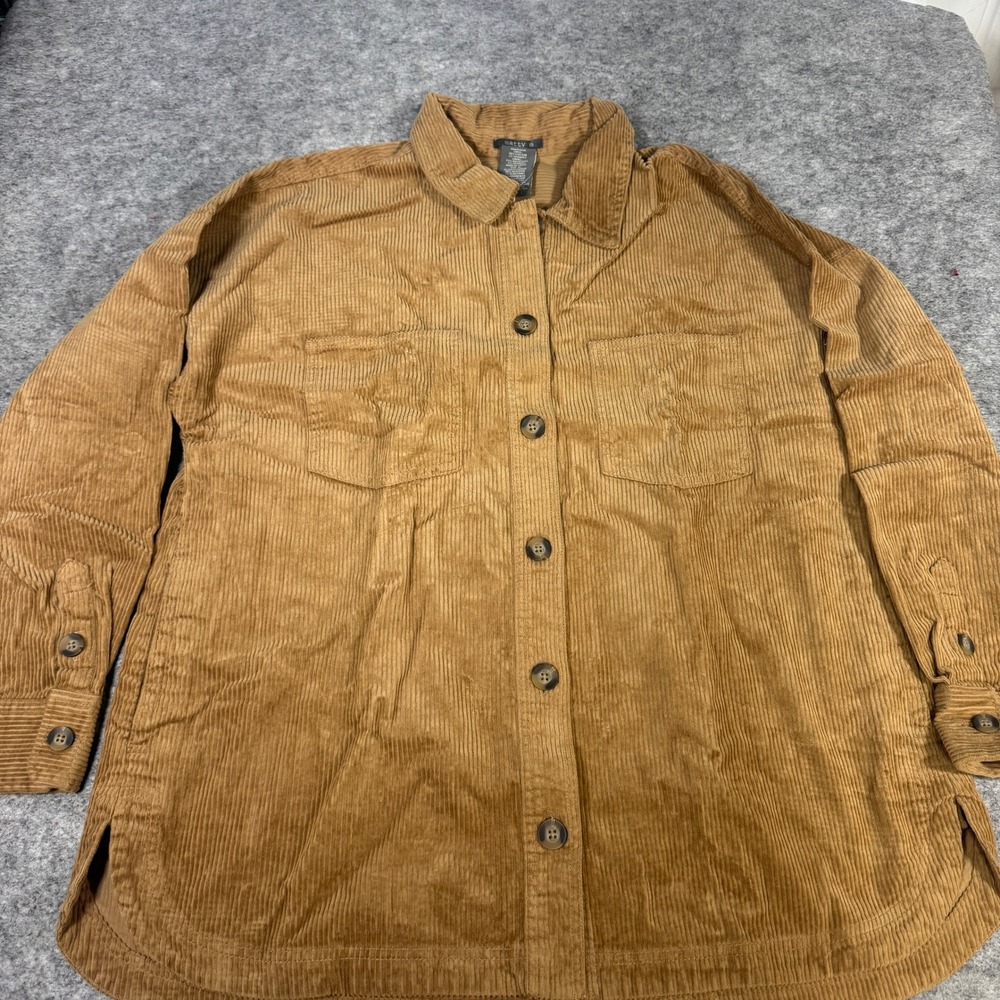 Matty M Womens Brown Corduroy Shirt Jacket Shacket XL MJ9499-759US/OM